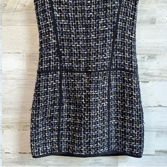 Theory Tweed Wool Blend Sleeveless Mini Sheat Dress with Pockets Sz 0 Black - Picture 7 of 12